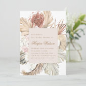 Elegant Pampas Tropisch Romantisch Vrijgezellenfee Kaart (Staand voorkant)