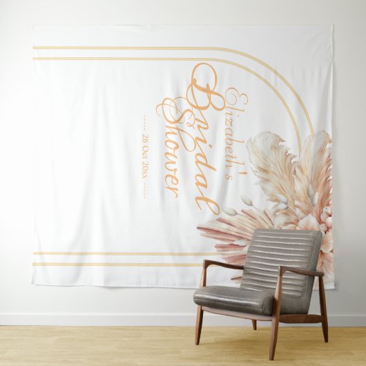 Elegant pampas vrijgezellenfeest wandkleed (In Situ (horizontaal))