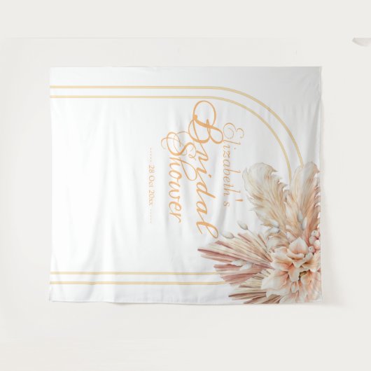 Elegant pampas vrijgezellenfeest wandkleed (Voorkant (horizontaal))