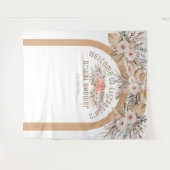 Elegant pampasgras beige bloem bruiloftsshower wandkleed (Voorkant (horizontaal))