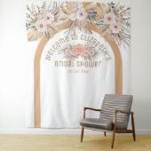 Elegant pampasgras beige bloem bruiloftsshower wandkleed (In situ)