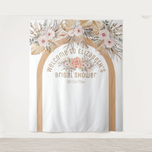 Elegant pampasgras beige bloem bruiloftsshower wandkleed