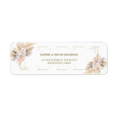 Elegant Pampasgras Bloem Retouradres Label (Voorkant)