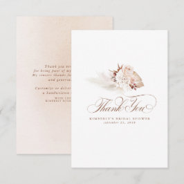 Elegant Pampasgras Licht Bloemige Dankbetuiging Bedankkaart