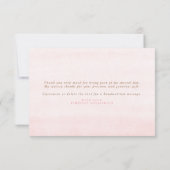 Elegant Pampasgras Roze Bloemige Dankjewel Bedankkaart (Achterkant)