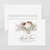 Elegant Pampasgras Wit Bloemendank Je Bedankkaart (Voorkant / Achterkant)