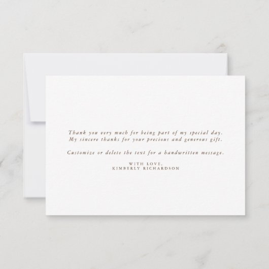 Elegant Pampasgras Wit Bloemendankjewel Bedankkaart (Achterkant)