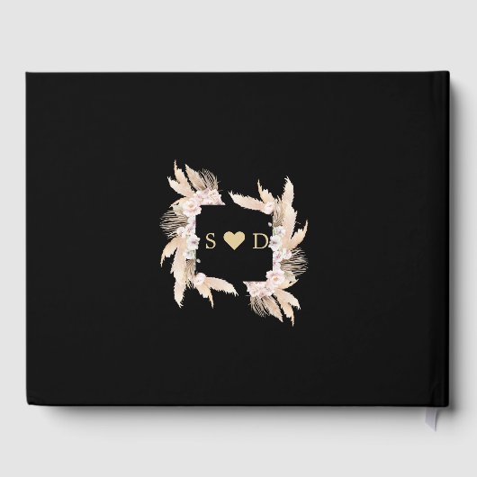 Elegant Pampasgras Witte Orchidee Rozen Bruiloft  Gastenboek (Achterkant)