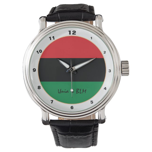 Elegant Pan African, Unia Flag Symbol mode Horloge (Voorkant)