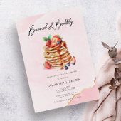 Elegant Pancakes Pink Bridal Brunch Shower Kaart