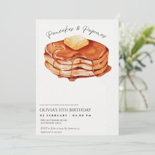 Elegant pancakes pyjama kaart (Staand voorkant)