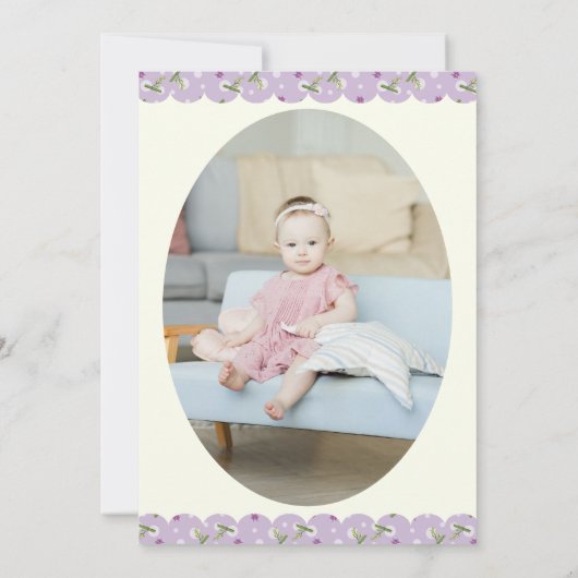 Elegant Panda Girly 1ste verjaardag Bleek Lila Ivo Kaart (Achterkant)