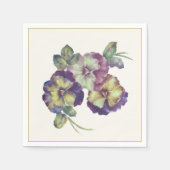 Elegant Pansy Floral Paper Napkin Servet (Voorkant)