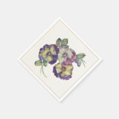 Elegant Pansy Floral Paper Napkin Servet (Hoek)