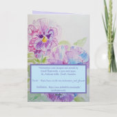 Elegant Pansy Flower Waterverf Birthday Card Kaart (Achterkant)
