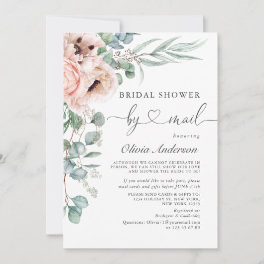 Elegant papaver Eucalyptus Vrijgezellenfeest per p Kaart (Voorkant)