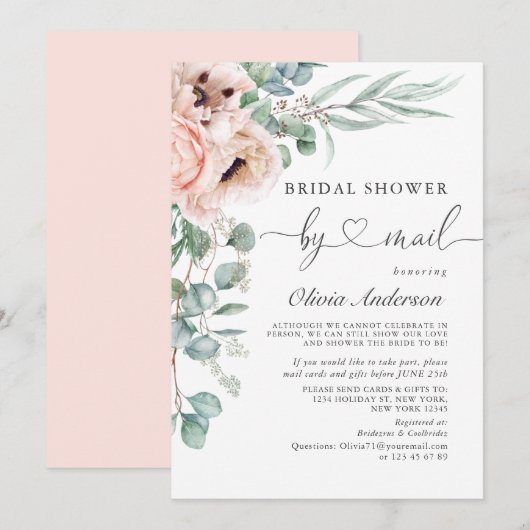 Elegant papaver Eucalyptus Vrijgezellenfeest per p Kaart (Voorkant / Achterkant)