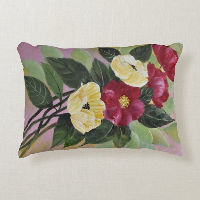 Elegant papavers, Accent Pillow Decoratief Kussen (Voorkant)