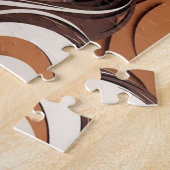 Elegant Paper-Cut Portrait in Warm Earth Tones Legpuzzel (Zijkant)