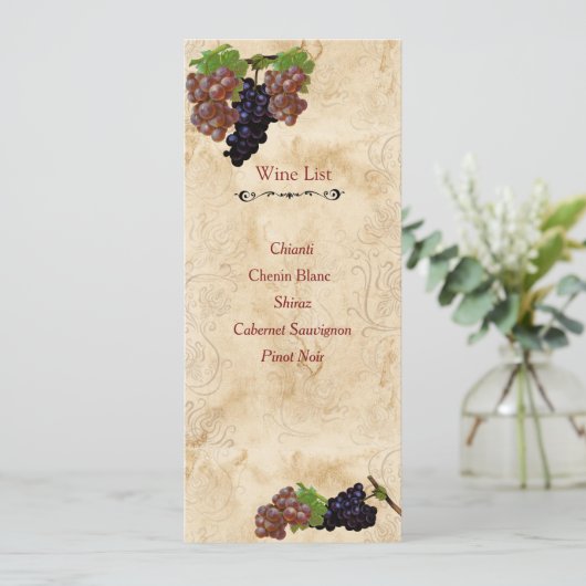 Elegant,  papier, aangepaste wijnlijst (Staand voorkant)