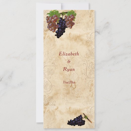 Elegant,  papier, aangepaste wijnlijst (Achterkant)