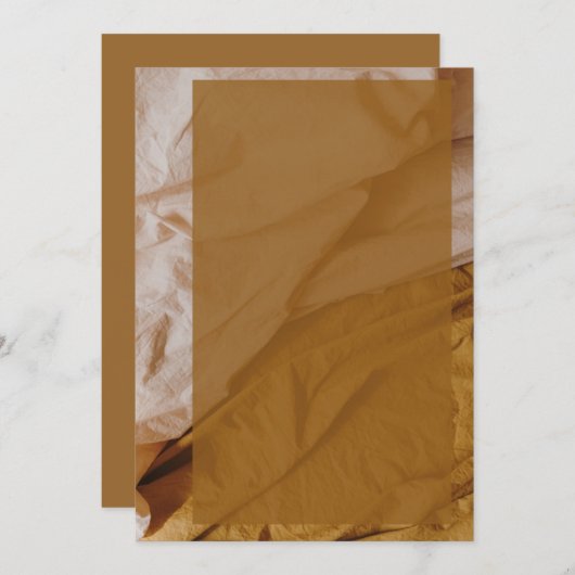 Elegant papier met gouden bruiloft-uitnodiging kaart (Voorkant / Achterkant)