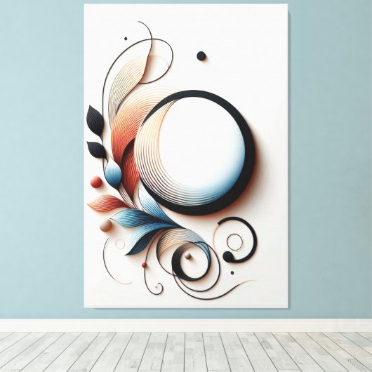 Elegant papier quilling artwork canvas afdruk (Insitu (Houten vloer))
