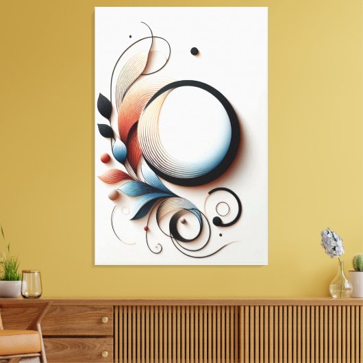 Elegant papier quilling artwork canvas afdruk (Insitu (Woonkamer))