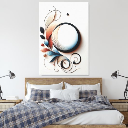Elegant papier quilling artwork canvas afdruk (Insitu (Slaapkamer))