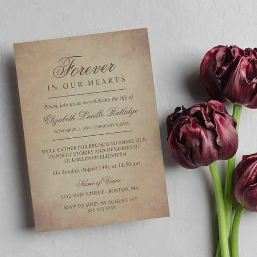 Elegant  papier - voor altijd in ons hart kaart