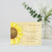 Elegant Papyrus Sunflower Wedding RSVP Uitnodiging Briefkaart (Staand voorkant)
