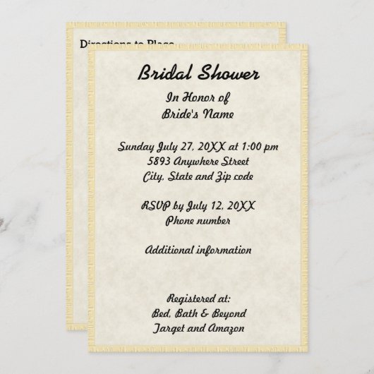 Elegant  Papyrus Tan Border Vrijgezellenfeest Kaart (Voorkant / Achterkant)