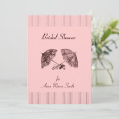 Elegant parasols op roze kaart (Staand voorkant)