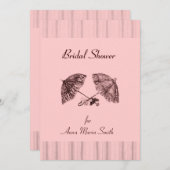 Elegant parasols op roze kaart (Voorkant / Achterkant)