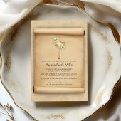 Elegant Parchment Cross Baptism  Kaart
