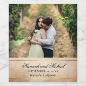 Elegant Parchment Paper Sjabloon Wedding Wijn Etiket (Enkel label)