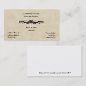 Elegant Parchment Swirl-visitekaartje Visitekaartje (Voorkant / Achterkant)