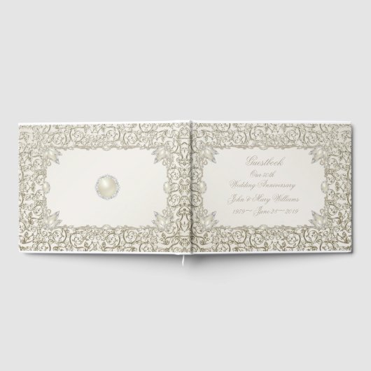 Elegant Parel30th Wedding Jubileum Gastenboek (Volledig)