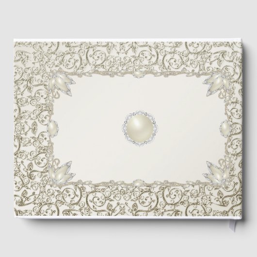 Elegant Parel30th Wedding Jubileum Gastenboek (Achterkant)