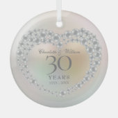 Elegant Parel30th Wedding Jubileum Glas Ornament (Voorkant)