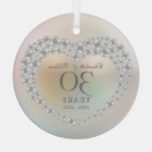 Elegant Parel30th Wedding Jubileum Glas Ornament (Achterkant)