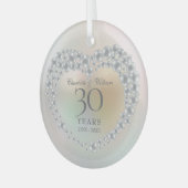 Elegant Parel30th Wedding Jubileum Glas Ornament (Voorkant links)