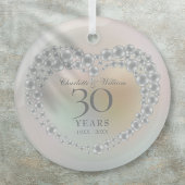Elegant Parel30th Wedding Jubileum Glas Ornament