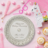 Elegant Parel30th Wedding Jubileum Papieren Bordje (Feest)
