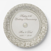 Elegant Parel30th Wedding Jubileum Papieren Bordje (Voorkant)