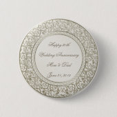 Elegant Parel30th Wedding Jubileum Ronde Button 5,7 Cm (Voorkant)