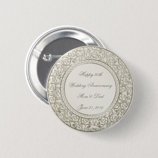 Elegant Parel30th Wedding Jubileum Ronde Button 5,7 Cm (Voorkant /achterkant)