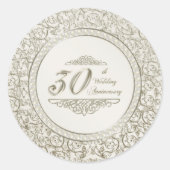 Elegant Parel30th Wedding Jubileum Ronde Sticker (Voorkant)