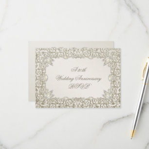 Elegant Parel30th Wedding Jubileum RSVP Kaartje