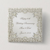 Elegant Parel30th Wedding Jubileum Vierkante Button 5,1 Cm (Voorkant)